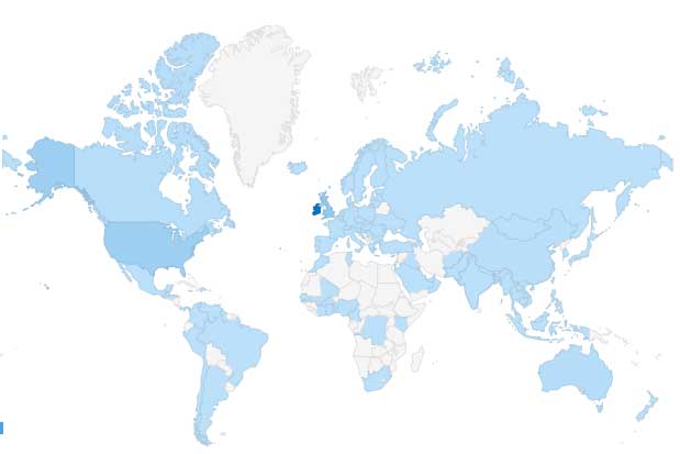 Where are readers are tuning in from